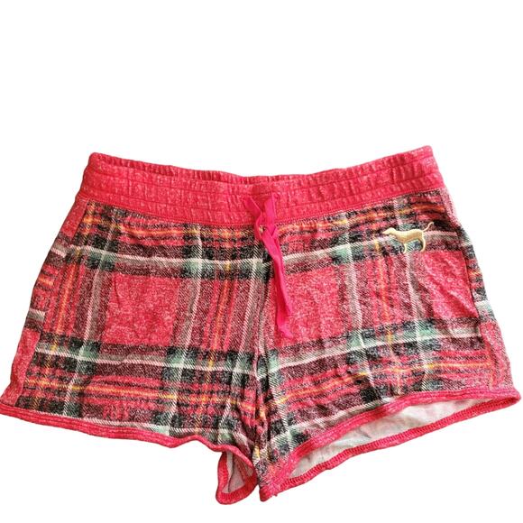 Victoria's secret pink xs red/black plaid sleep shorts - Picture 1 of 5